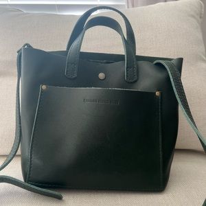 EUC Green Portland Leather Mini Crossbody Tote